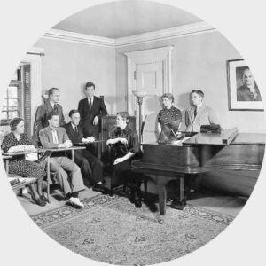 Historic photo of Nadia Boulanger teaching at Longy