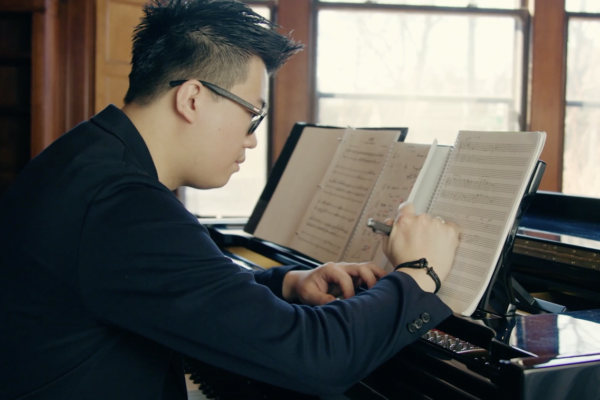 Wu Composing at the piano